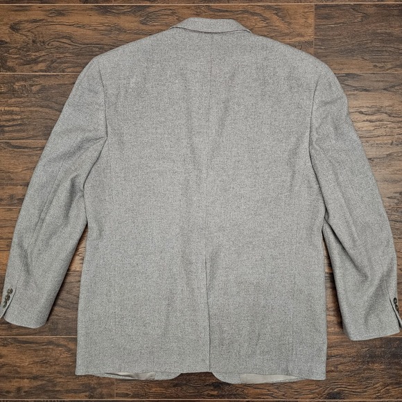 Neiman Marcus Mens Lined Cashmere Two Button Blazer Sport Coat Jacket Light Gray - Picture 4 of 15